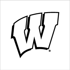 Outline of the University of Wisconsin Motion W logo on a white background